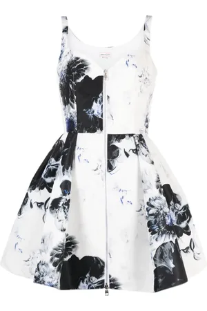 Alexander McQueen Chiaroscuro Jacquard-Minikleid