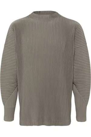Issey Miyake Plissiertes Sweatshirt mit Stehkragen