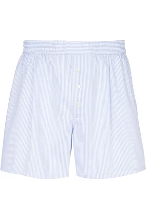 Balmain Gestreifte Shorts mit Logo-Stickerei