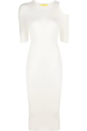 AERON Geripptes Midikleid