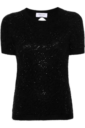 BLUMARINE Strickoberteil mit Kristallen