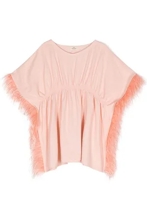 Le pandorine Kleid mit Federbesatz
