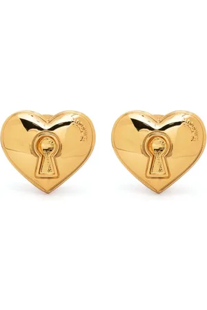 Moschino Herz-Ohrstecker mit Logo-Prägung