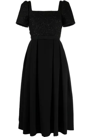 Self-Portrait Midikleid mit Bouclé-Einsatz