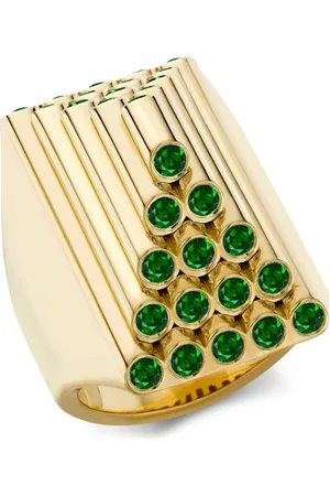 Pragnell 18kt Gelbgold-Cocktailring mit Smaragd