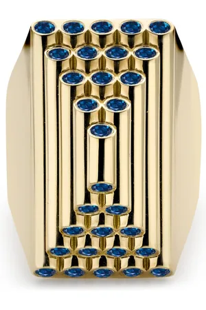 Pragnell 18kt Gelbgold-Cocktailring mit schwarzen Saphiren