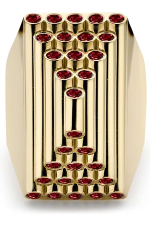 Pragnell 18kt Gelbgold-Cocktailring mit Rubinen