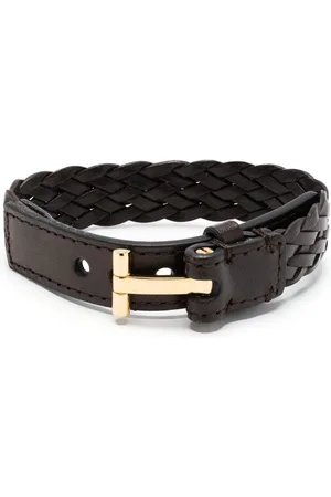Tom Ford Gewebtes Lederarmband mit V-Verschluss