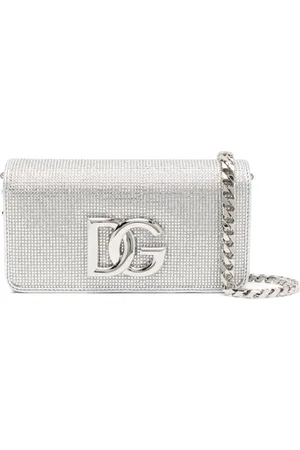 Dolce & Gabbana Kristallverzierte Clutch mit Logo-Schild
