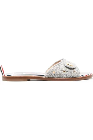 Thom Browne Flache Tweed-Sandalen