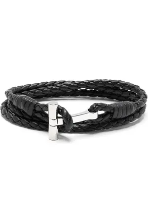 Tom Ford Geflochtenes Wickelarmband aus Leder