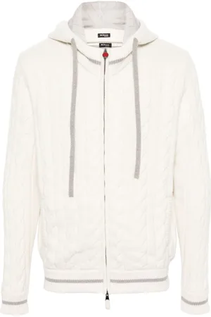 Kiton Kapuzenjacke aus Kaschmir mit Zopfmuster