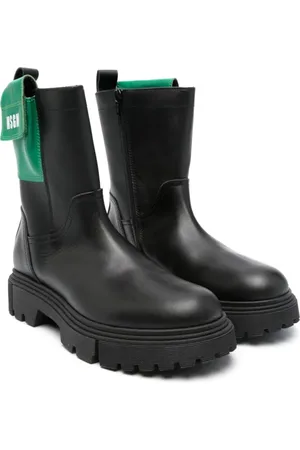 Msgm Lederstiefel mit seitlicher Tasche