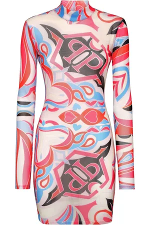 Philipp Plein LS Colorful Circus Minikleid