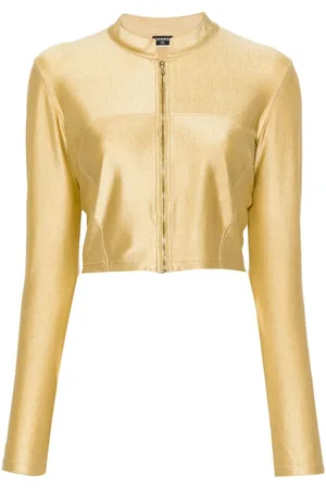 CHANEL 2001 pre-owned Cropped-Jacke im Metallic-Look