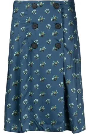 Maison Kitsuné Wickelrock mit Blumen-Print