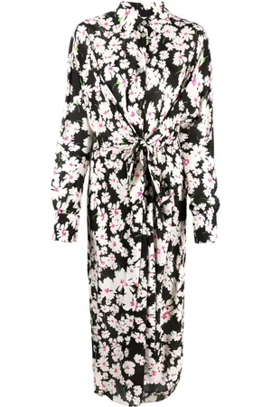 Msgm Midikleid mit Blumen-Print