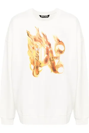 Palm Angels Sweatshirt mit Logo-Flammen-Print