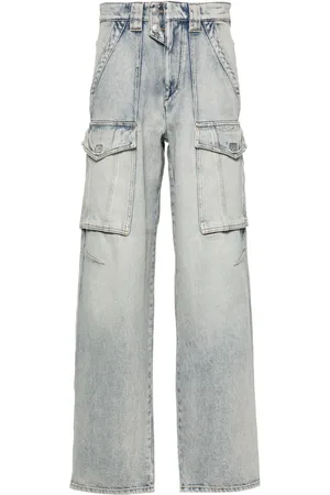 Marant Etoile Ausgeblichene Heilani Mid-Rise-Jeans