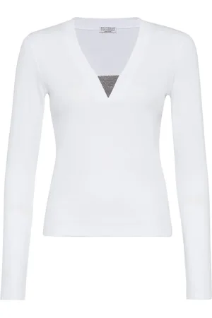 Brunello Cucinelli Langarmshirt mit V-Ausschnitt