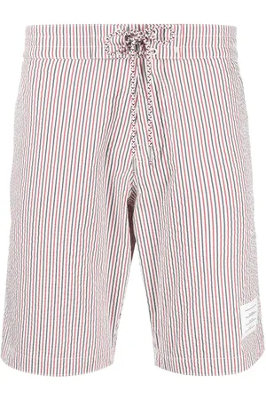 Thom Browne Gestreifte Seersucker-Badeshorts