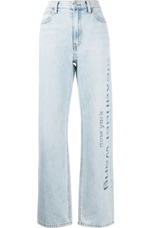 Alexander Wang Gerade Jeans mit Logo-Patch