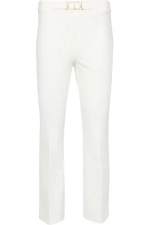 Twin-Set Gerade Hose mit Logo-Schild