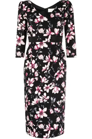 Cubus Scarlet Midikleid mit Magnolien-Print