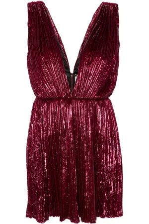 Saint Laurent Plissiertes Minikleid mit Lamé-Effekt