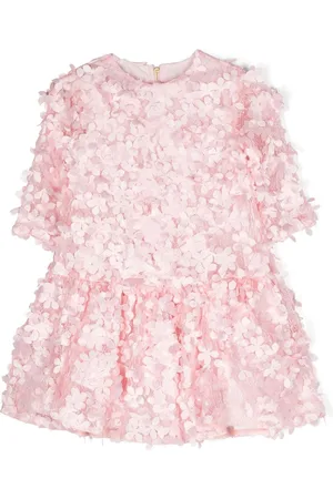 Mimisol Gerüschtes Kleid mit Blumenapplikation