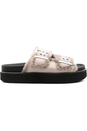 Ganni Flatform-Pantoletten mit Schnallen