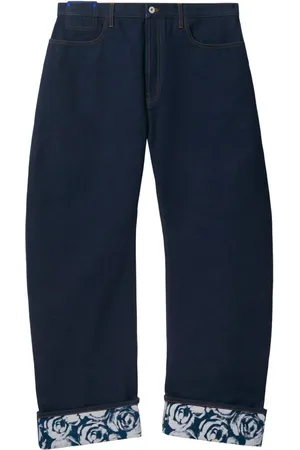 Burberry Wide-Leg-Jeans mit Logo-Patch