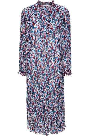 Ganni Georgette-Midikleid mit Falten