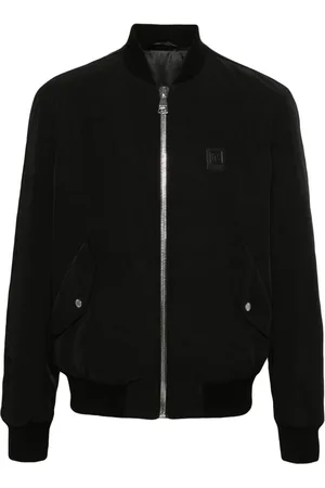 Balmain Gabardine-Jacke mit Logo-Print