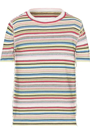 Maison Margiela Gestricktes T-Shirt mit Streifen