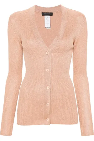 Fabiana Filippi Gerippter Cardigan im Metallic-Look