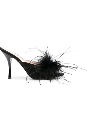 Pinko Mules mit Federbesatz, 95mm