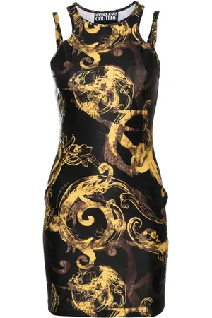 VERSACE Midikleid mit Watercolour Couture-Print