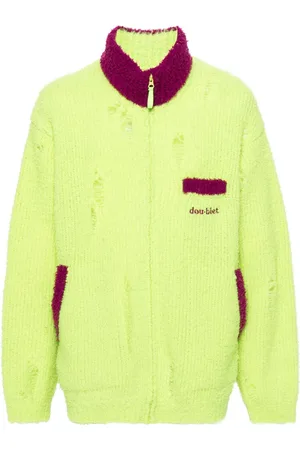 DOUBLET Cardigan aus Distressed-Fleece