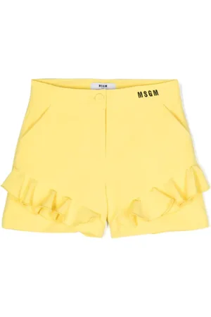 Msgm Gerüschte Shorts mit Logo-Stickerei