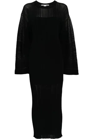 Stella McCartney Fein geripptes Midikleid