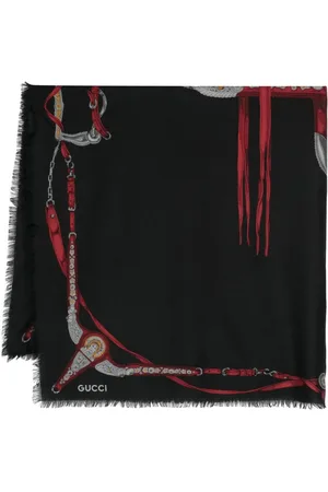 Gucci 1970 Wollschal mit Sattel-Print