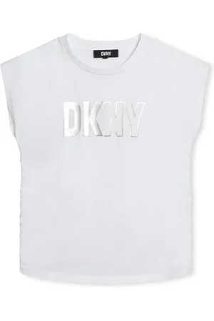 DKNY T-Shirt aus Bio-Baumwolle mit Metallic-Logoprint