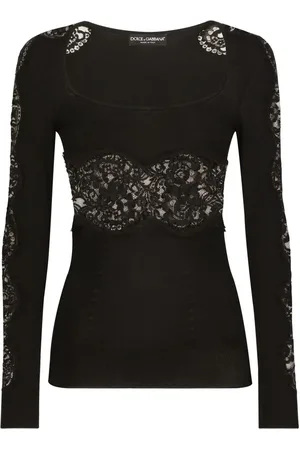Dolce & Gabbana Strickpullover mit Blumenspitze