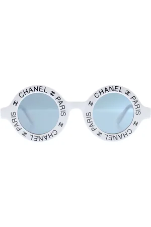 CHANEL 1993 Logo-Sonnenbrille mit rundem Gestell