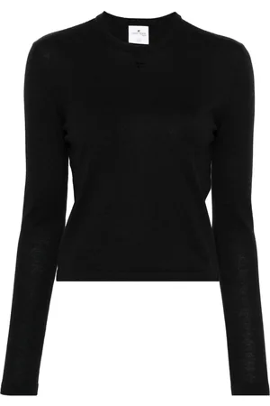Courrèges Gerippter Pullover mit Logo-Stickerei