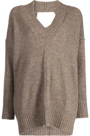 ISABEL BENENATO Pullover mit Lochstrickmuster