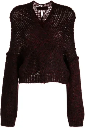 ISABEL BENENATO Pullover mit Lochstrickmuster