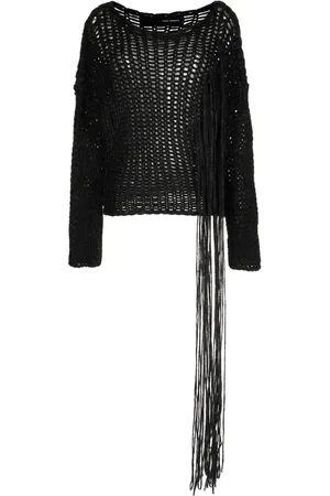 ISABEL BENENATO Pullover mit Lochstrickmuster