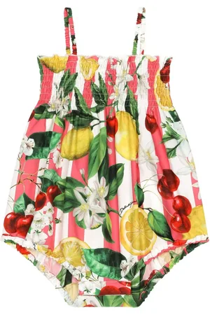 Dolce & Gabbana Gestreifter Strampler mit grafischem Print